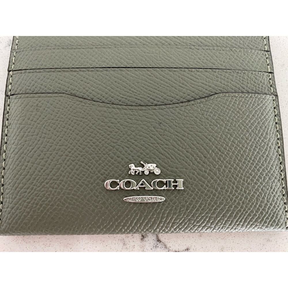 Coach Women Leather Mini Wallet Cardholder Green